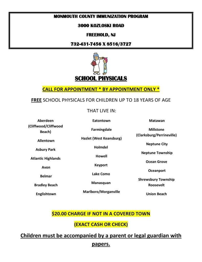 Child Care Resources Monmouth County Health Department School