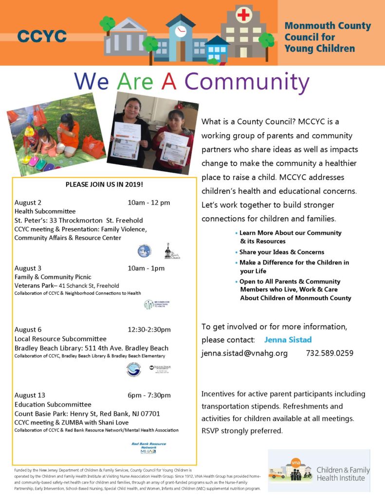Child Care Resources August Monmouth County Council for Young