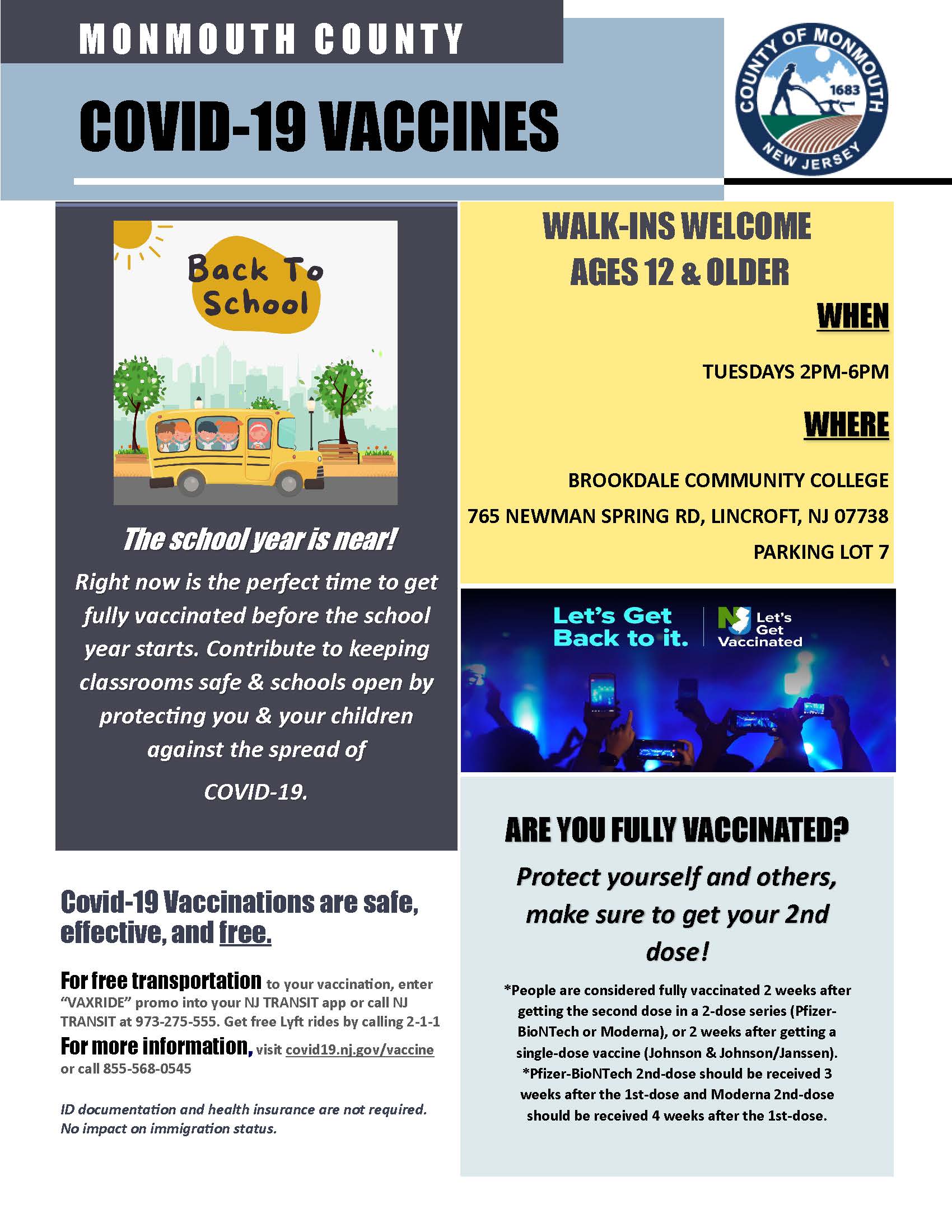 Child Care Resources COVID19 Vaccines Monmouth County