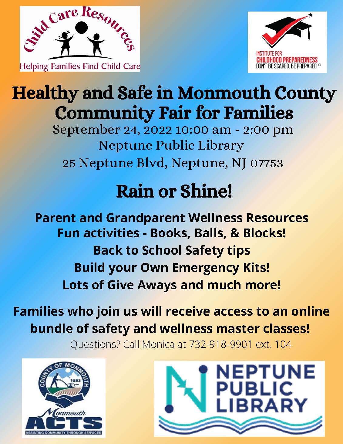 Child Care Resources Healthy & Safe in Monmouth County Event on 9/24/2022